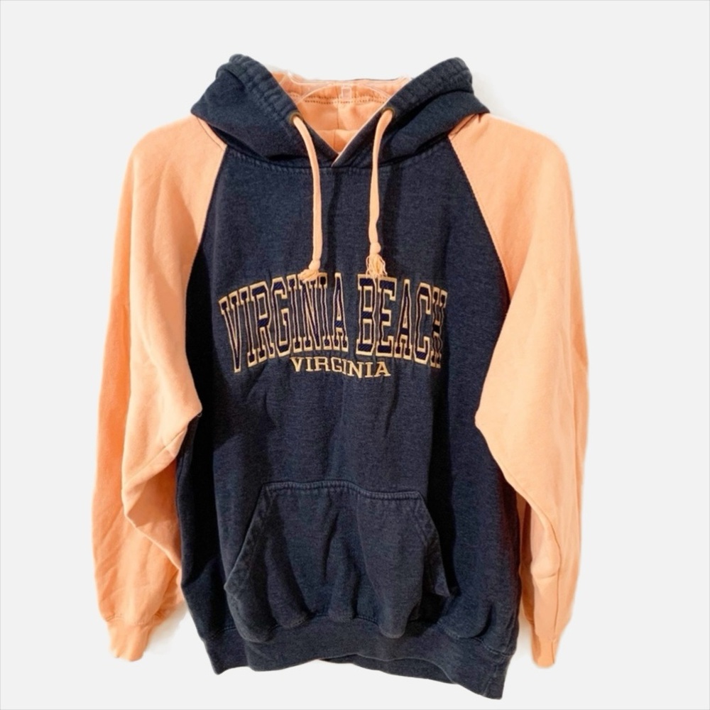 Exist Logo Long Sleeve Hooded Virginia Beach Graphic Sweatshirt Kangaroo Pocket